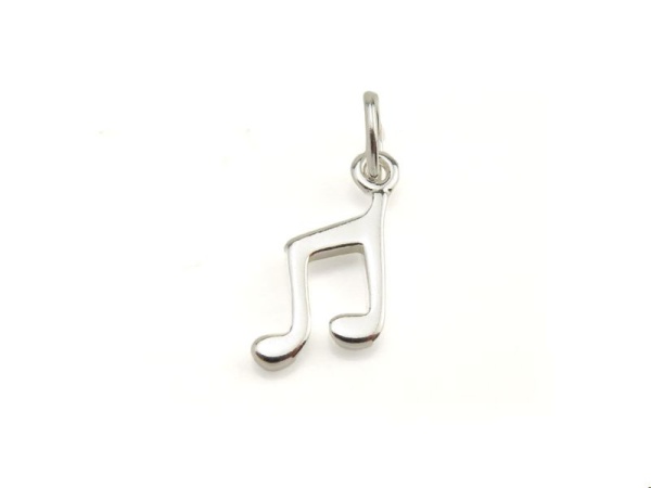 Sterling Silver Musical Note Charm 12mm